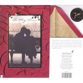 PAPYRUS VALENTINES CARD NIP MSRP $6.95 HEART CHARM CARD (N14)