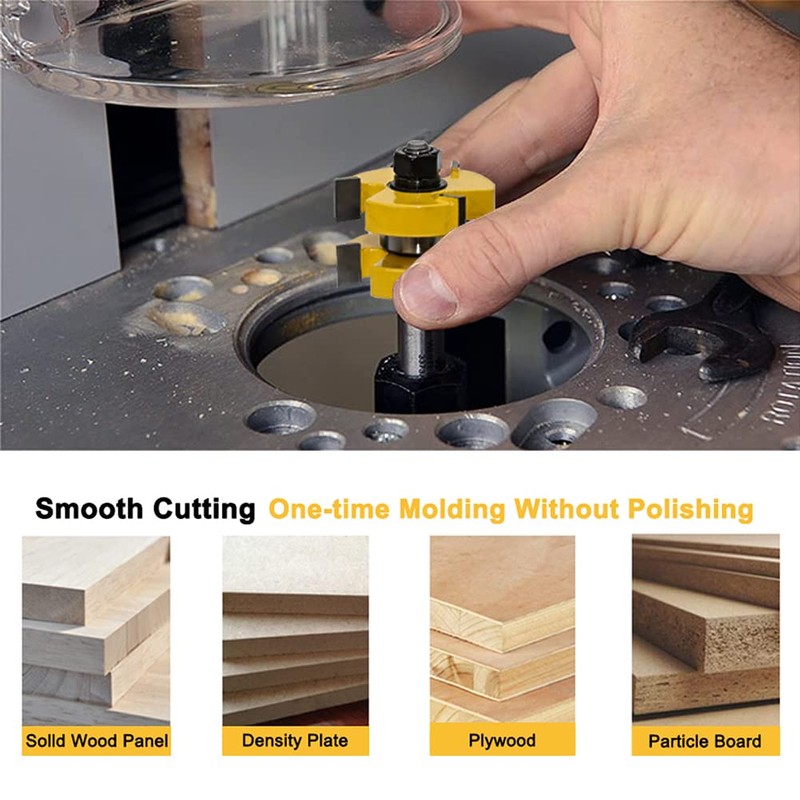 Tongue and Groove Router Bit Set 1/2 Shank,Newdeli 1-1/4" Stock