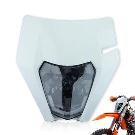 fewfuss Dirt Bike Led Headlight Motorcycle 2017-2019 Enduro Headlight Kit for EXC EXCF SX SXF XC XCF XCW XCFW (White-Dual5)