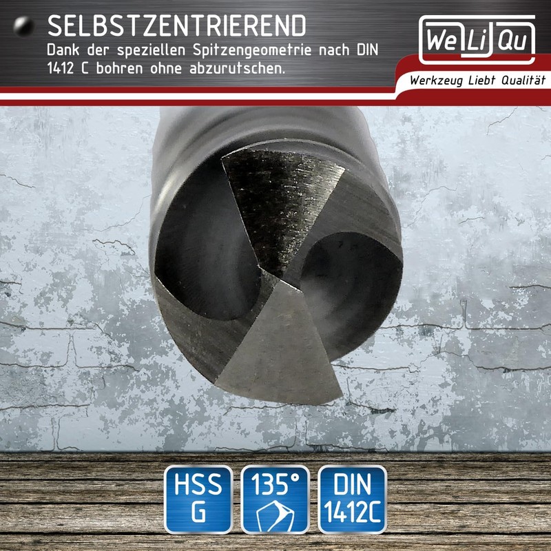 WELIQU HSS-G Twist Drill Bit Diameter 2.5 mm Ground Self-Centering