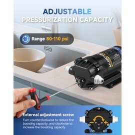 Hanchen Booster Pump Kit for RO Reverse Osmosis Water Filtration System 200 GPD, Quick-Connection Design, High Pressure Switch Dry-Running Protection