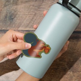Die Cut Sticker Squirrel with Acorn, Geometric, Contour Vinyl Sticker 3 to 6 inches, (Waterproof Decal for Cars, Water Bottles, Laptops, Coolers), Large