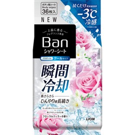 Ban Fresh Shower Sheet, Cool Type, Floral Cooler Scent, 36 Sheets (x1)