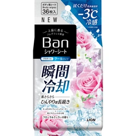 Ban Fresh Shower Sheet, Cool Type, Floral Cooler Scent, 36 Sheets (x1)