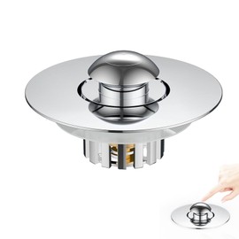 Universal Tub Stopper Bathtub Drain,Pop-up Tub Stopper with Effective Filter Basket,Anti-Clogging Bathtub Drain Plug Bath Tub Stoppers for 1.45-1.8" Drain Shoe (1, Silvery)