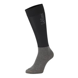 LeMieux My Competition Horse Riding Socks in Black with Closely Woven Foot, Topside Seam and Micro Weight Stretch - Twin Pack - Medium