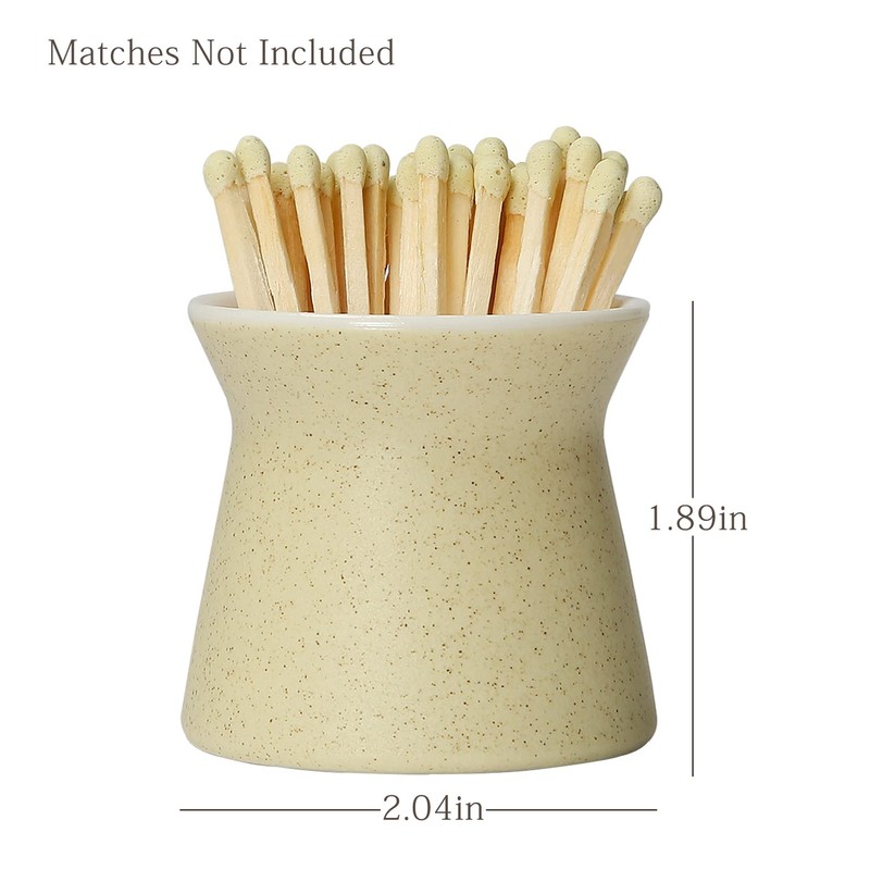 Haillai 2 Pack Match Holder with 6 Pcs Strikers, Handmade