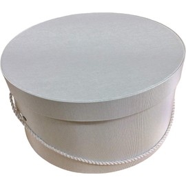 Sarah's Hat Boxes Classic Ivory Hat Box – 8.75" x 4.5" (Dia. x Ht.) Handmade in USA – Odorless Non-Toxic Adhesive, Cording Handle – Premium Storage for Hats & Accessories