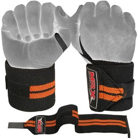 Mrx Weight Lifting Wrist Wraps Bodybuilding Gym Workout Training Unisex - Color: Orange