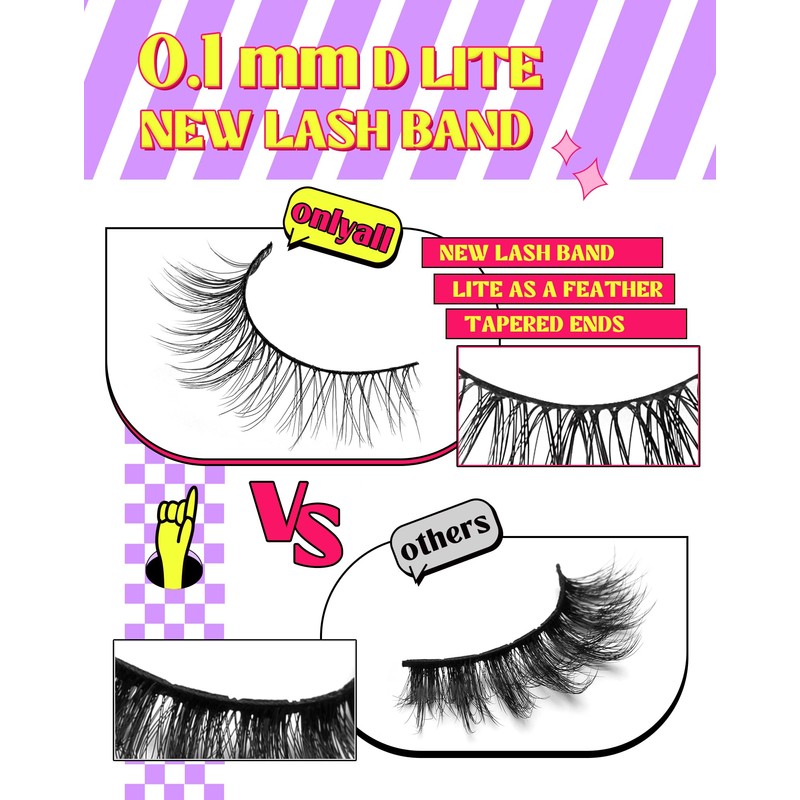 Lashes Wispy False Eyelashes Colour Gradient False Eyelashes Natural Look