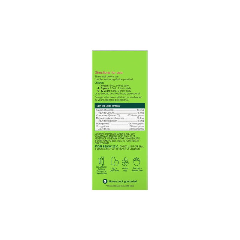 Brauer Kids Liquid Calcium with Magnesium & Zinc 200ml