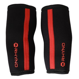 RHYNO(ライノ) エルボースリーブ 7mm 肘サポーター ネオプレーン 両肘 ペア Elbow Sleeve 2枚組 (XL, レッド)