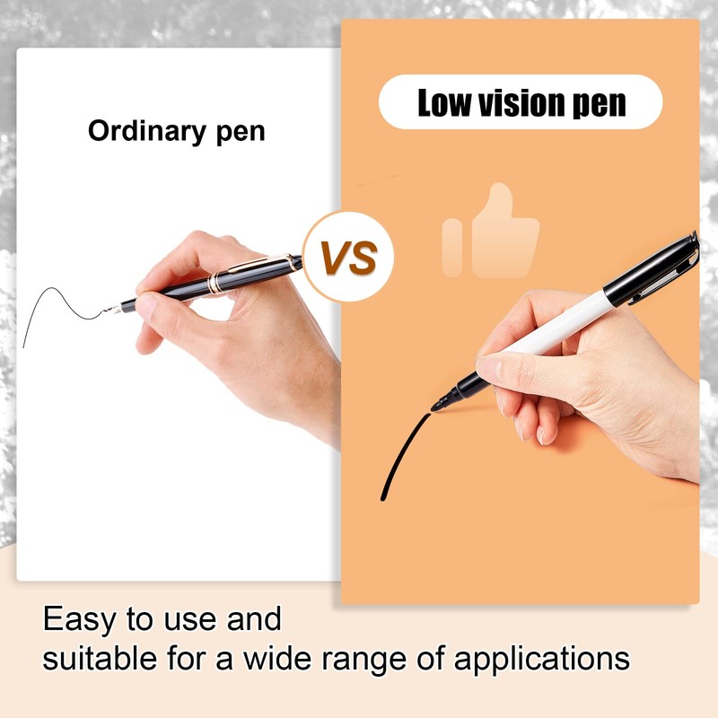 Colarr 24 Pcs Thick Tipped Low Vision Pen Black Ink