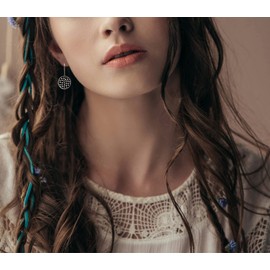 Miss Lovie ® Earrings Black Polka Dots Hanging Earrings Rockabilly Accessories Women's 50s Jewellery Earrings Stainless Steel Women's Cabochon Fashion Jewellery Silver (Earrings Black), Stainless