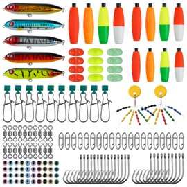 OROOTL Catfishing Tackle Making Kit, 146pcs Catfish Rig Accessories with Catfish Floats Catfish Hooks Swivels Fishing Bells Swivels Bobber Stoppers Catfishing Tackle Equipment