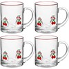 SiliFine 4 Pack Cherry Glass Cups 14oz Juice Mugs Clear