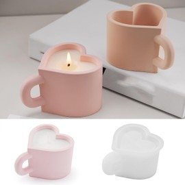 Heart Cup Candle Mold Silicone Resin Casting Molds for Candle & Resin & Soap Craft Supplies