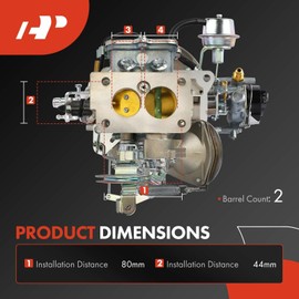 A-Premium 2 Barrel Carburetor Compatible with Nissan 610 1973-1976, 620 1974, 710 1974, 720 1981-1984, 1.8L 108Cu 2.0L 119Cu 2.2L 2.4L 2.5L, Replace# 1601013W00, 16010NK2445, Mechanical Choke