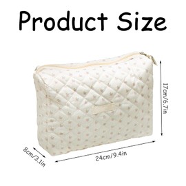 Rumyve Makeup Bag,Flower Pattern Cosmetic Handbag with Zipper,Large Floral Toiletry Organizer Bags Pouch Gifts Travel Accessoryfor Women Girls Ladies