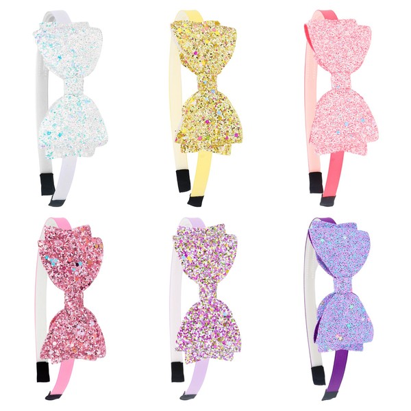 Norbiariz 6 Pack Cute Headbands with Bow for Women Girls