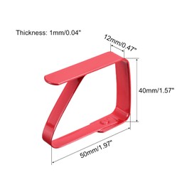 uxcell Tablecloth Clips 50mm x 40mm 420 Stainless Steel Holder for Home Restaurant Banquet Outdoor Picnic Table Cloth Fixing Red 12 Pcs