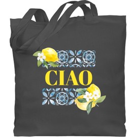 Shirtracer - Cotton Bag - Statement - Bags - Limoncello Ciao | Holiday Italy | Lifestyle | Limoncello Fans | Holiday feeling Italia, 3 Dark Grey, Unit size