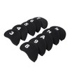10Pcs Neoprene Black Golf Head Covers for Iron with White