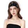 JENSVOIR Grommet Headband for Women, Black Star Hollow Out Elastic
