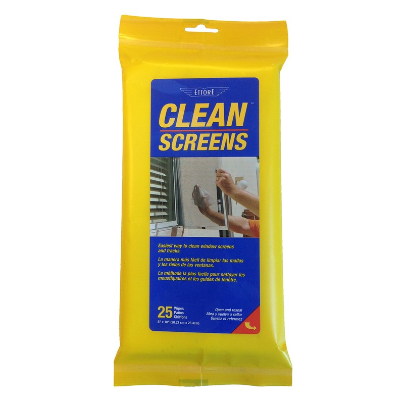 Ettore Clean Screens, 25 Wipes Per Pack