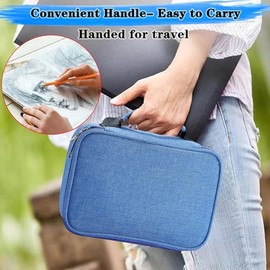 Estuche de lápices con cierre y gran capacidad BTSKY, artículo de escritorio multifuncional., Azul