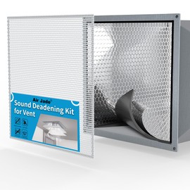 Air Jade Sound Deadening Kit for Vent, Sound Deadener and Mesh Vent Cover for Vent Soundproofing and Vibration Dampening, Includes 3 sqft Sound Deadening Mats & 2 Pcs Vent Covers 15 x 15 in, White