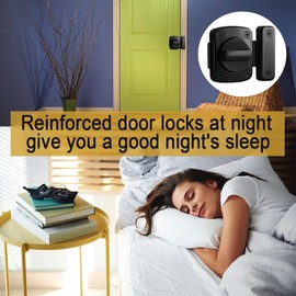 Night Security Reinforcement Latch for Single-Sided Indoor and Outdoor Locks - Bathroom Latch, Inside Security Door Lock