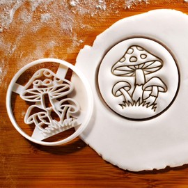 BAKERLOGY Wild Mushroom Cookie Cutter - Detailed Cookie Cutter Design for Baking and Crafts, Ideal for Fondant, Dough, Clay