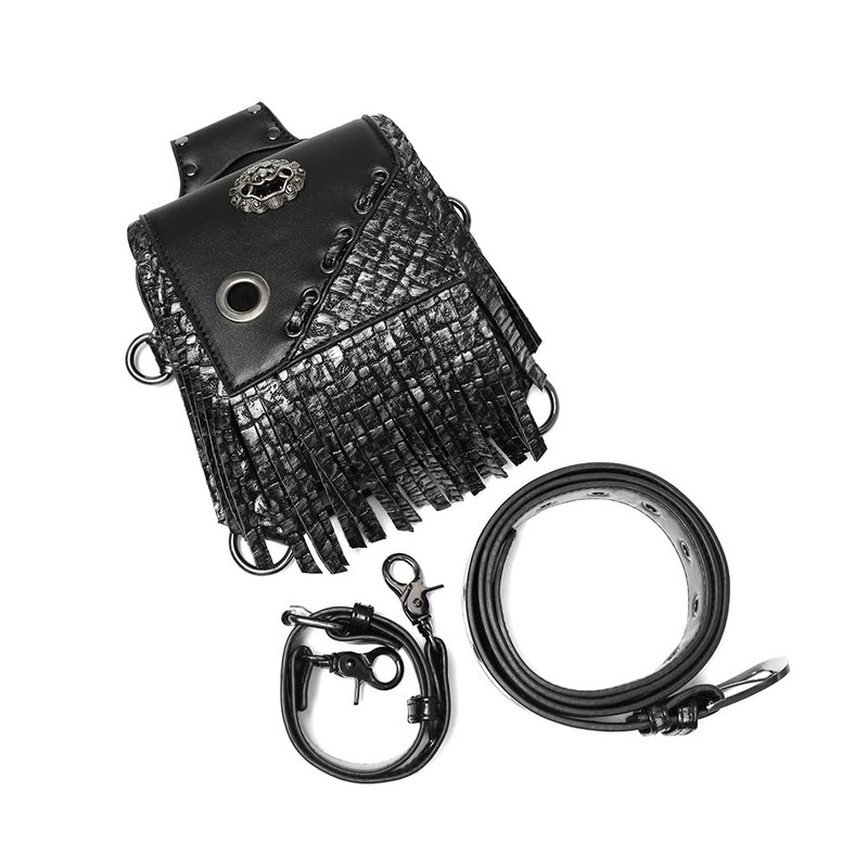 Steampunk - Riñonera bandolera con cintura gótica, con cadena, pierna