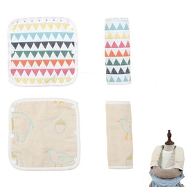 Baby Carrier, Bib Cover, Bib Pad, 6-Layer Gauze, Soft, Absorbent, Sucking Pad, Breathable, Absorbent, Baby Carrier, Girls, Boys, Baby Shower, Gift, Set of 2
