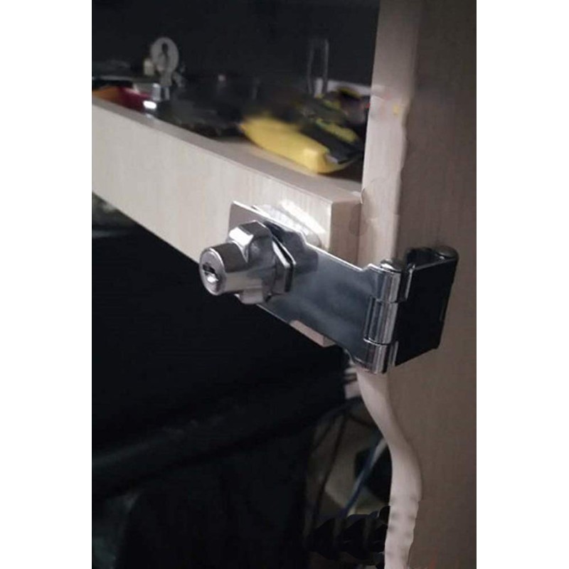 WANLIAN Heavy Duty Concealed Safety Hasp Lock, 2PCS Double Hinge