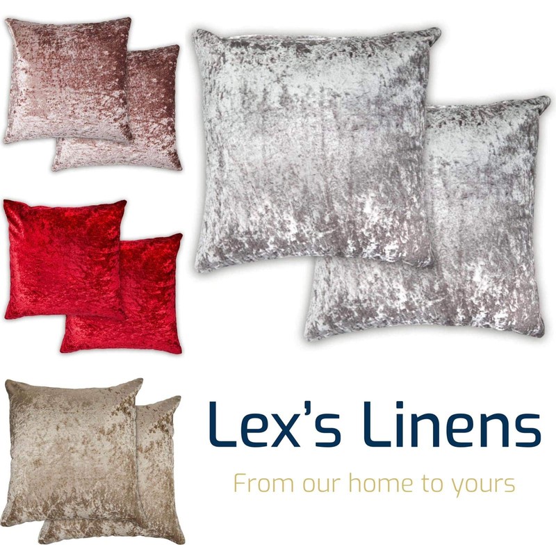 Lex's Linens Set of 2 Crushed Velvet Cushion Covers (Silver)