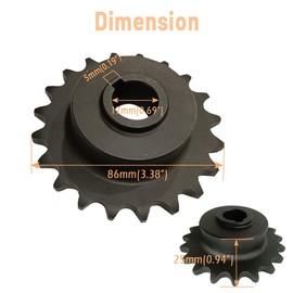 Chikia CT200U 420 Chain 20 Tooth 20T Jackshaft Sprocket Compitable with Coleman CT200U-EX CT200U Baja TrailMaster Warrior Heat Massimo MB165 MB200