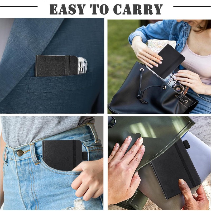 Febbya A7 Pocket Notebook with Pen,100 Pages 100gsm Thick Lined