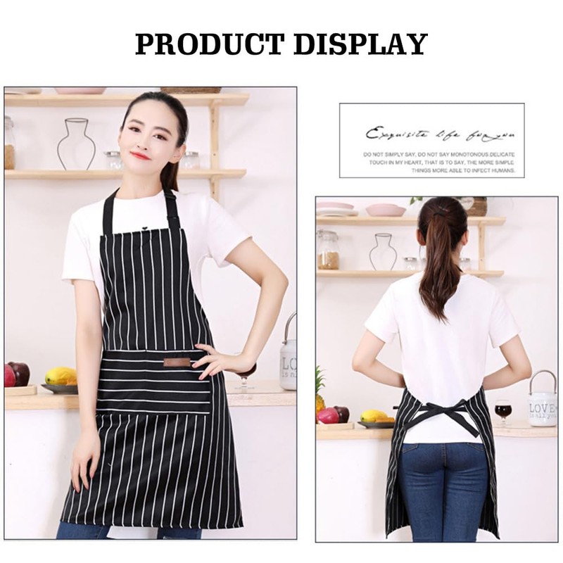 2 Pack Kitchen Waterproof Cooking Aprons, Adjustable Bib Soft Chef