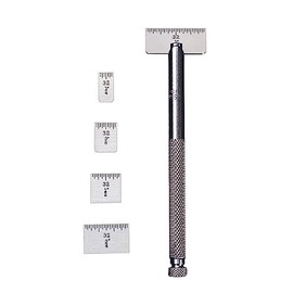 Starrett Small Steel Rule with Holder in Protective Case - Ideal for Professionals and Home Improvement, Machine-Divided Graduations, 1/4" to 1" Length - S423Z