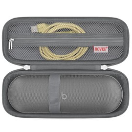 BOVKE Carrying Case Compatible with Beats Pill x Kim Kardashian - Wireless Bluetooth Speaker, Beats Pill Portable Speaker Holder Bag with Extra Mesh Pocket for Charging Cables, Gray
