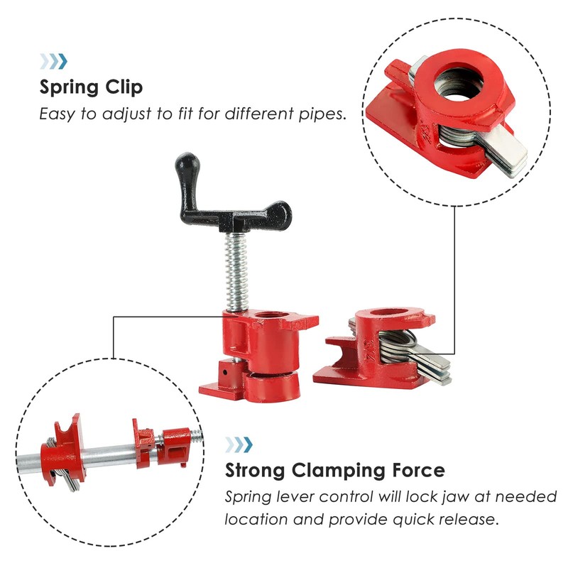 FLKQC Wood Gluing Pipe Clamp Set, Heavy Duty Cast Iron