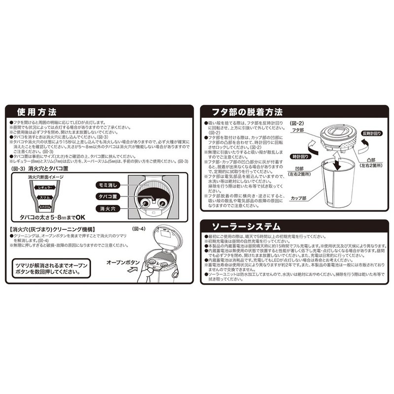 Seikosangyo Solar Light Ash, Ashtray for Motor Vehicles