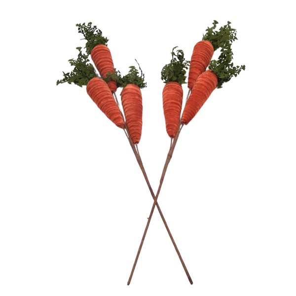 Colorful Easter Carrot Picks, Set of 2, Wreath, Tree and
