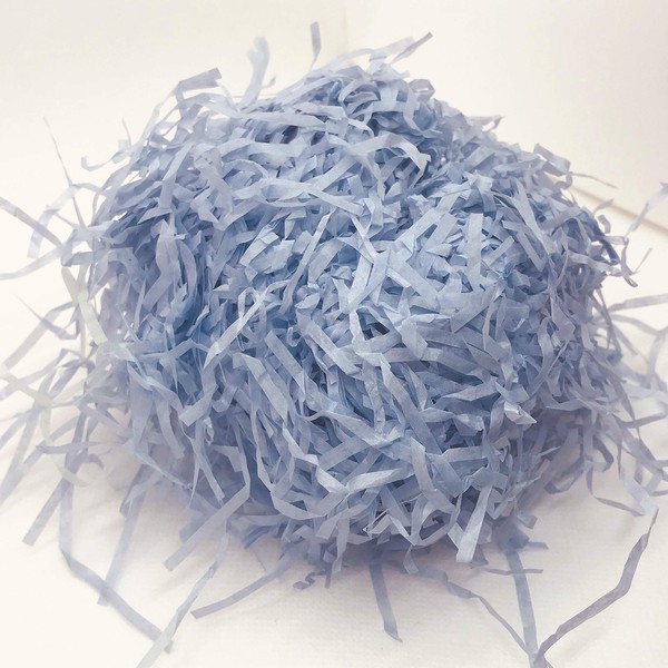 InsideMyNest Shredded Tissue Paper Shred Narrow Grass Cut Gift Box Basket Filler Hamper (Bluebell)