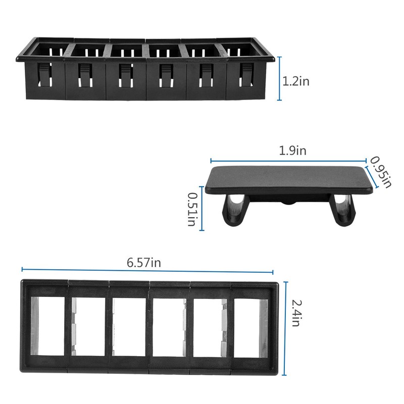 AutoEC Rocker Switch Panel Switch Holder Housing Kit - Black