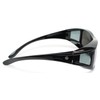 EDWIN EDF-061-1 Over Glasses Sunglasses, Polarized Men's, Plastic Frame, Black
