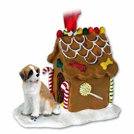 Conversation Concepts New Saint Bernard Ginger Bread House Christmas Ornament