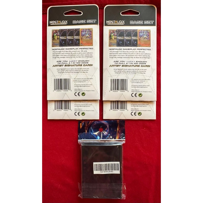 Nostalgix Base Set 1st Edition 4 Sleeved Packs + Card